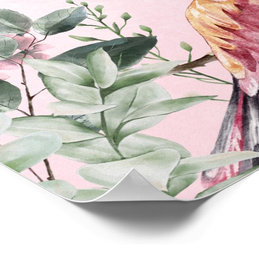 水かわいらし色の鳥の花クリスチャン聖なる書物、 経典 ポスター (角)