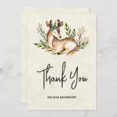 水かわいらし色の鹿を倒すありがとう サンキューカード (正面/裏面)