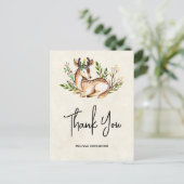 水かわいらし色の鹿Bohoを敷設ありがとう ポストカード (スタンド正面)