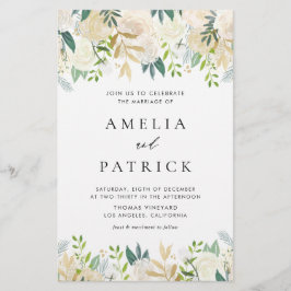 水かわいらし色アイボリー牡丹結婚式招待状