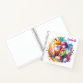 水かわいらし色アニメガールとキツネ誕生日 ノートブック (内部)