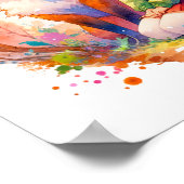 水かわいらし色アニメガールとキツネ ポスター (角)