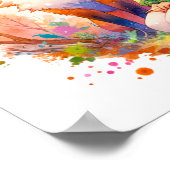 水かわいらし色アニメガールとキツネ ポスター (角)