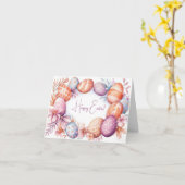 水かわいらし色イースターエッグホリデーカード カード (黄色い花)