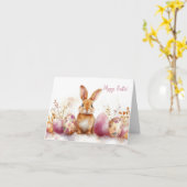 水かわいらし色イースターエッグホリデーカード カード (黄色い花)
