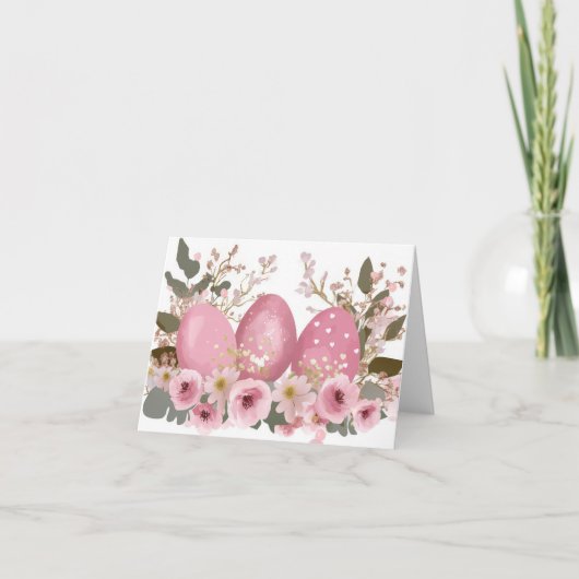 水かわいらし色イースターエッグホリデーカード カード (正面)