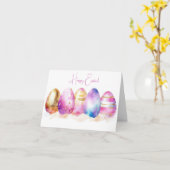 水かわいらし色イースターエッグホリデーカード カード (黄色い花)