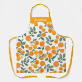 水かわいらし色オレンジシトラスパーソナライズされた エプロン (正面)