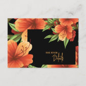 水かわいらし色オレンジ色フローラ結婚の詳細 エンクロージャーカード (正面)