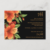 水かわいらし色オレンジ色フローラ結婚の詳細 エンクロージャーカード (裏面)