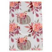 水かわいらし色カボチャ赤ちゃんシャワーラッピングPap ミディアムペーパーバッグ (裏面)