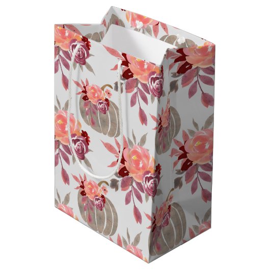 水かわいらし色カボチャ赤ちゃんシャワーラッピングPap ミディアムペーパーバッグ (裏面アングル)