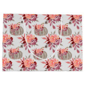 水かわいらし色カボチャ赤ちゃんシャワー ラージペーパーバッグ (裏面)