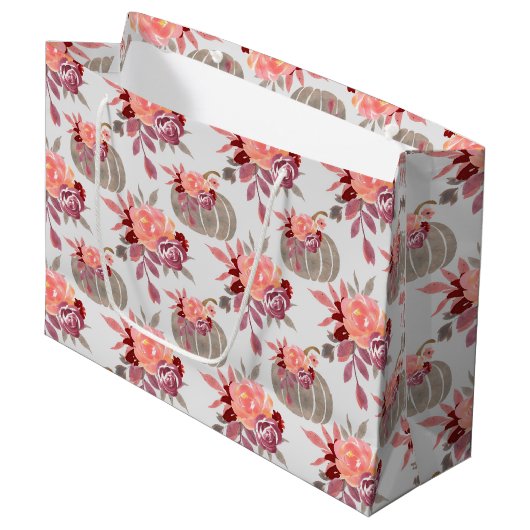 水かわいらし色カボチャ赤ちゃんシャワー ラージペーパーバッグ (正面アングル)