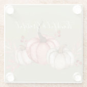 水かわいらし色カボチャon Sage ガラスコースター (裏面)