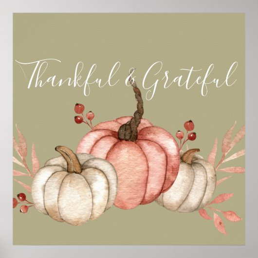 水かわいらし色カボチャon Sage ポスター (正面)