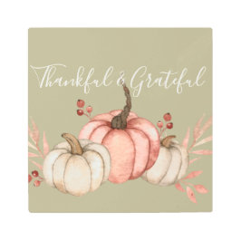 水かわいらし色カボチャon Sage メタルプリント