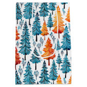 水かわいらし色クリスマスツリー ミディアムペーパーバッグ (裏面)