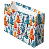 水かわいらし色クリスマスツリー ラージペーパーバッグ (正面アングル)