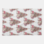 水かわいらし色クリスマスプレゼント&テディベア キッチンタオル (横)