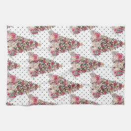 水かわいらし色クリスマスプレゼント&テディベア キッチンタオル