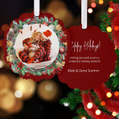 水かわいらし色クリスマスリース写真 オーナメントカード