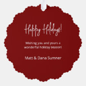 水かわいらし色クリスマスリース写真 オーナメントカード (裏面)