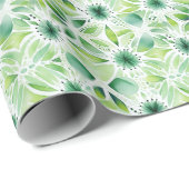 水かわいらし色グリーン植物性自然インスパイア ラッピングペーパー (ロールコーナー)