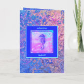 水かわいらし色シーホースハッピーバースデーカード カード (裏面)