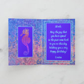 水かわいらし色シーホースハッピーバースデーカード カード (内部)