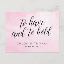 水かわいらし色スクリプトRSVP応答 インビテーションポストカード