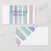 水かわいらし色ストライプカスタム名刺 名刺 (正面/裏面)