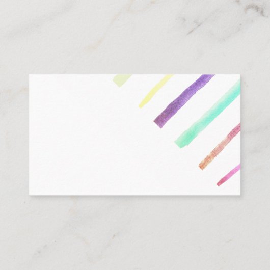 水かわいらし色ストライプカスタム名刺 名刺 (裏面)
