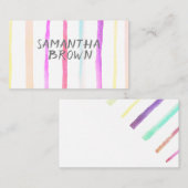 水かわいらし色ストライプカスタム名刺 名刺 (正面/裏面)