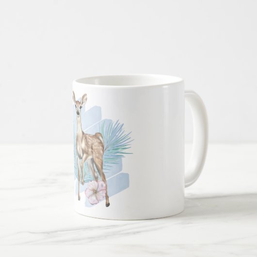 水かわいらし色ディアパイン葉ズホリーマグ コーヒーマグカップ (正面右)