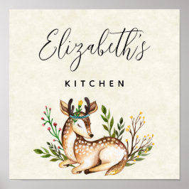 水かわいらし色ディアボホビジネスキッチン ポスター