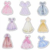 水かわいらし色ドレス シール (正面)