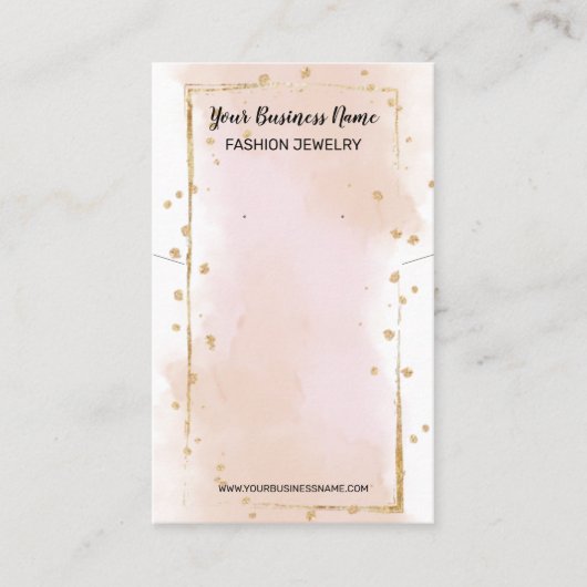 水かわいらし色ネックレスイヤリングディスプレイカード 名刺 (正面)