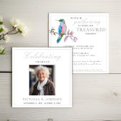 水かわいらし色ハミングバードお祝いの生活 招待状