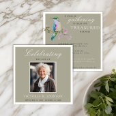 水かわいらし色ハミングバードお祝いの生活 招待状