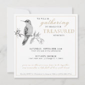 水かわいらし色ハミングバードお祝いの生活 招待状 (裏面)