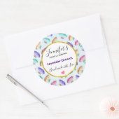 水かわいらし色バタフライパタン石鹸/キャンドル ラウンドシール (封筒)