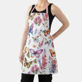 水かわいらし色バタフライフローラガーデンパターン エプロン (インサイチュ)