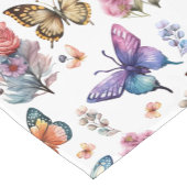 水かわいらし色バタフライフローラガーデンパターン ショートテーブルランナー (コーナー)