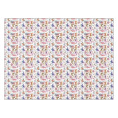 水かわいらし色バタフライフローラガーデンパターン テーブルクロス (正面(横))