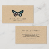 水かわいらし色バタフライロ素朴ゴ 名刺 (正面/裏面)