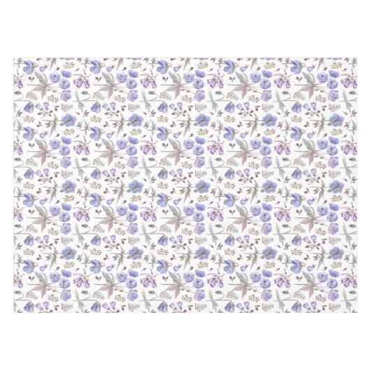 水かわいらし色パステルバイオレットフラワーズガーデン テーブルクロス (正面(横))