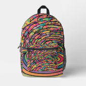 水かわいらし色パステル色の虹 プリントバックパック (正面)