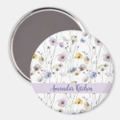 水かわいらし色パンジーパーソナライズされた マグネット (正面/裏面)