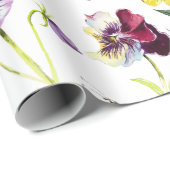 水かわいらし色パンジー模様 ラッピングペーパー (ロールコーナー)